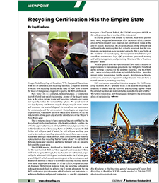 Recycling Certification Hits the Empire State article