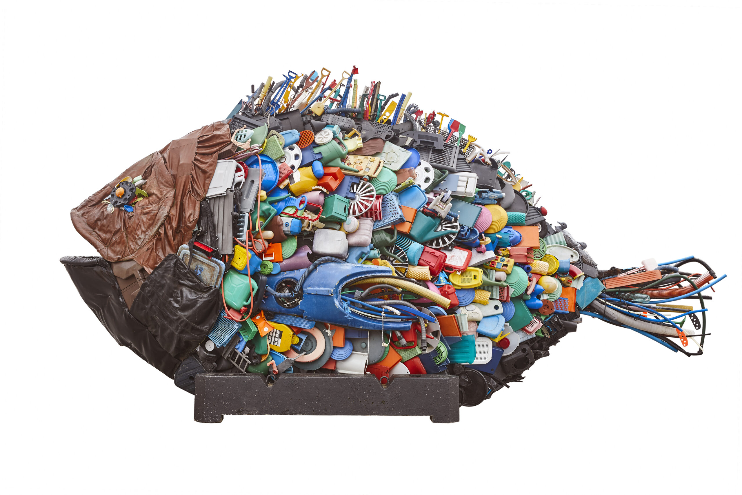 alternative art with trash depicting a fish