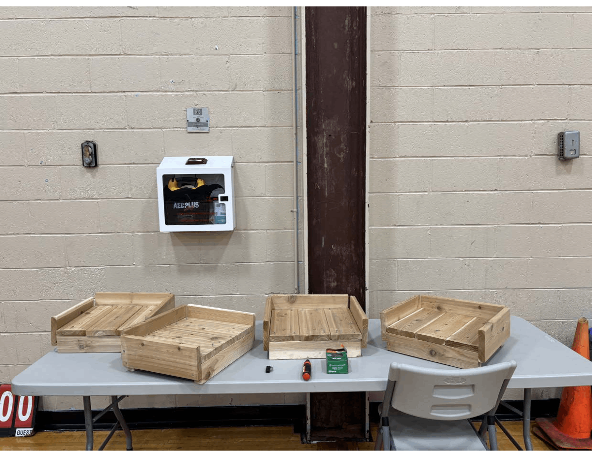 finished student made nesting platforms